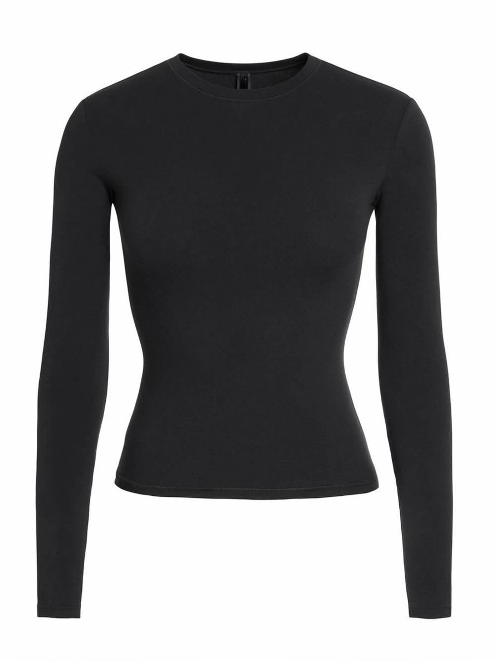 SKIMS Black Long-Sleeve Slim Crewneck Top